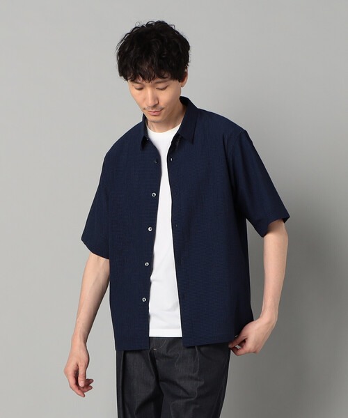 COMME CA MEN(コムサメン)の「3Dエアートリコット シャツ(シャツ/ブラウス・メンズ・ホワイト/ネイビー・M/L/S)」の5枚目の写真