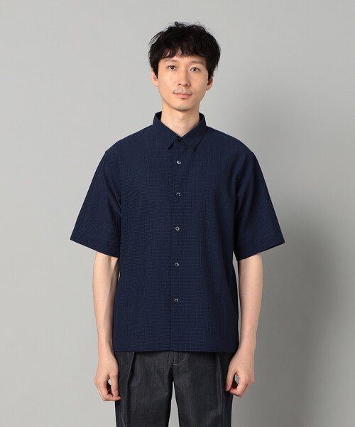 COMME CA MEN(コムサメン)の「3Dエアートリコット シャツ(シャツ/ブラウス・メンズ・ホワイト/ネイビー・M/L/S)」の4枚目の写真