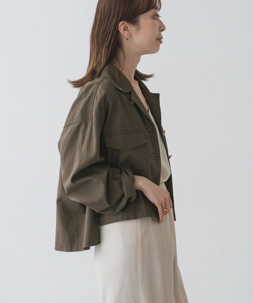 ノーカラーミリタリーブルゾン セール】ノーカラーミリタリーブルゾン（ブルゾン）｜AMERICAN