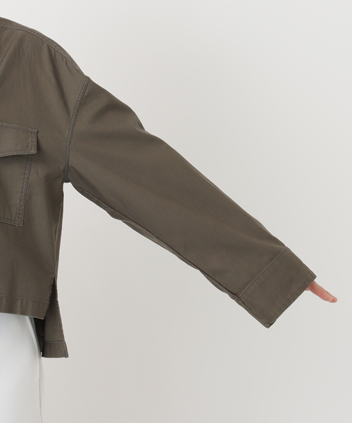 ノーカラーミリタリーブルゾン セール】ノーカラーミリタリーブルゾン（ブルゾン）｜AMERICAN