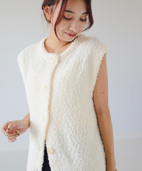 B:MING by BEAMS（ビーミングバイビームス）の「テープヤーン ベスト（ベスト・レディース・オフホワイト/その他/パープル系その他5・ONE SIZE）」の12枚目の写真