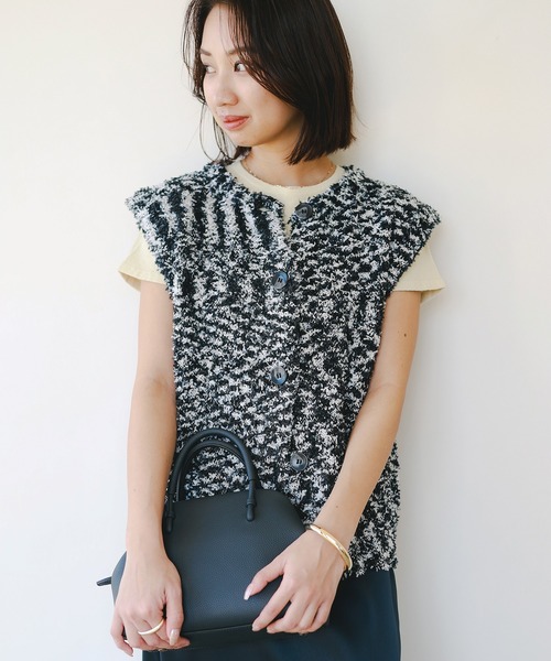 B:MING by BEAMS（ビーミングバイビームス）の「テープヤーン ベスト（ベスト・レディース・オフホワイト/その他/パープル系その他5・ONE SIZE）」の9枚目の写真