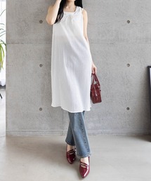 CLEAR BASIC | 楊柳シアーキャミワンピース［カジュアル ロング丈 リボン］≪CLEAR BASIC≫(ワンピース)