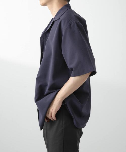 ITEMS URBANRESEARCH（アイテムズ アーバンリサーチ）の「リネンタッチオープンカラーシアーシャツ（シャツ/ブラウス・メンズ・ベージュ/ブラウン/ブラック/ネイビー・LARGE/MEDIUM）」の7枚目の写真