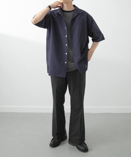 ITEMS URBANRESEARCH（アイテムズ アーバンリサーチ）の「リネンタッチオープンカラーシアーシャツ（シャツ/ブラウス・メンズ・ベージュ/ブラウン/ブラック/ネイビー・LARGE/MEDIUM）」の10枚目の写真