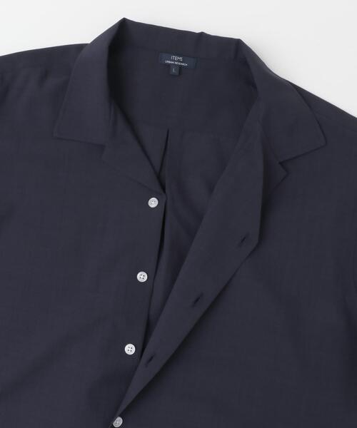 ITEMS URBANRESEARCH（アイテムズ アーバンリサーチ）の「リネンタッチオープンカラーシアーシャツ（シャツ/ブラウス・メンズ・ベージュ/ブラウン/ブラック/ネイビー・LARGE/MEDIUM）」の13枚目の写真