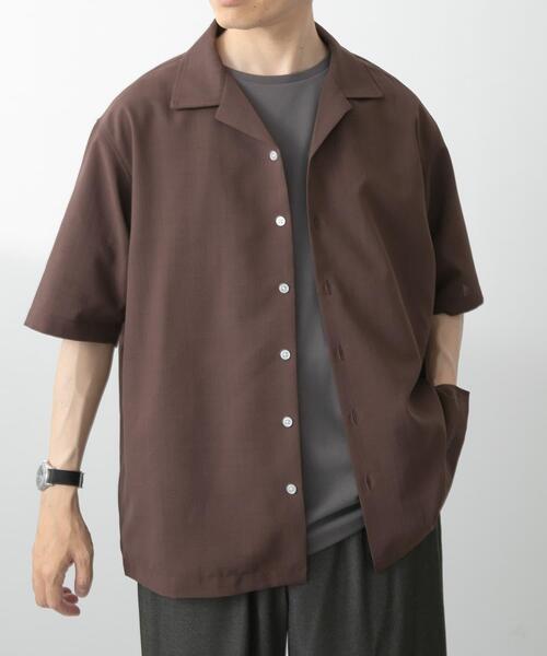 ITEMS URBANRESEARCH(アイテムズ アーバンリサーチ)の「リネンタッチオープンカラーシアーシャツ(シャツ/ブラウス・メンズ・ベージュ/ブラウン/ブラック/ネイビー・LARGE/MEDIUM)」の16枚目の写真