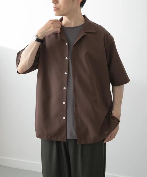 ITEMS URBANRESEARCH(アイテムズ アーバンリサーチ)の「リネンタッチオープンカラーシアーシャツ(シャツ/ブラウス・メンズ・ベージュ/ブラウン/ブラック/ネイビー・LARGE/MEDIUM)」の18枚目の写真