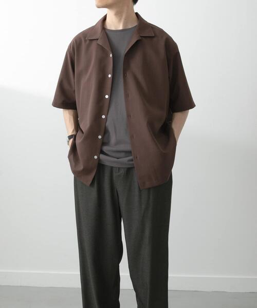 ITEMS URBANRESEARCH(アイテムズ アーバンリサーチ)の「リネンタッチオープンカラーシアーシャツ(シャツ/ブラウス・メンズ・ベージュ/ブラウン/ブラック/ネイビー・LARGE/MEDIUM)」の20枚目の写真