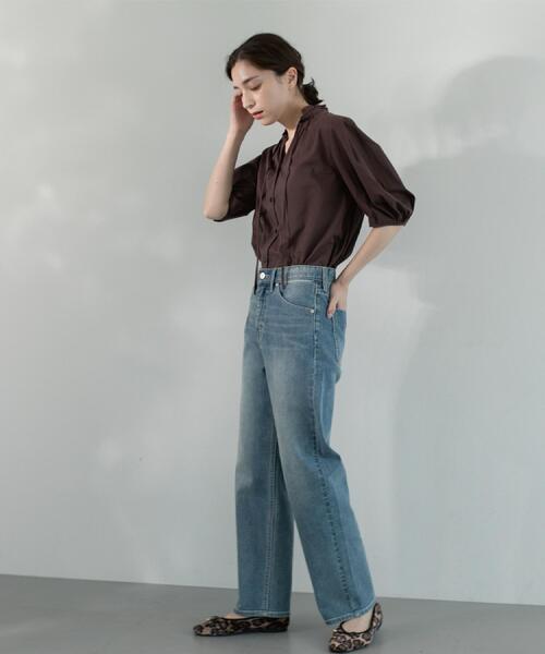 OPAQUE.CLIP（オペークドットクリップ）の「ストレッチストレートデニム【洗濯機洗い可】（デニムパンツ・レディース・ブルー/スミクロ/ネイビー・38/40/36/42）」の7枚目の写真