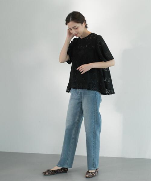 OPAQUE.CLIP（オペークドットクリップ）の「ストレッチストレートデニム【洗濯機洗い可】（デニムパンツ・レディース・ブルー/スミクロ/ネイビー・38/40/36/42）」の8枚目の写真