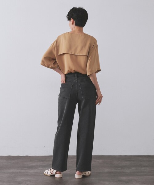 OPAQUE.CLIP（オペークドットクリップ）の「ストレッチストレートデニム【洗濯機洗い可】（デニムパンツ・レディース・スミクロ/ブルー/ネイビー・36/38/40/42）」の4枚目の写真