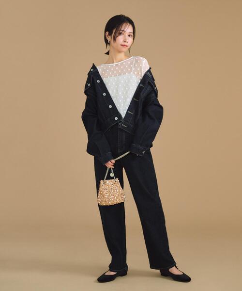 OPAQUE.CLIP（オペークドットクリップ）の「ストレッチストレートデニム【洗濯機洗い可】（デニムパンツ・レディース・スミクロ/ブルー/ネイビー・36/38/40/42）」の7枚目の写真