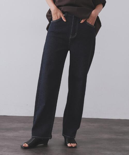 OPAQUE.CLIP（オペークドットクリップ）の「ストレッチストレートデニム【洗濯機洗い可】（デニムパンツ・レディース・スミクロ/ブルー/ネイビー・36/38/40/42）」の10枚目の写真