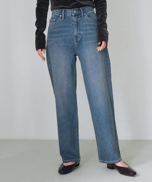 OPAQUE.CLIP（オペークドットクリップ）の「ストレッチストレートデニム【洗濯機洗い可】（デニムパンツ・レディース・スミクロ/ブルー/ネイビー・36/38/40/42）」の16枚目の写真