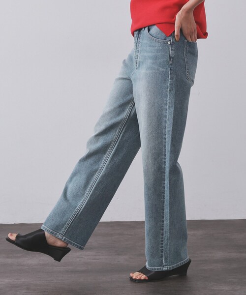 OPAQUE.CLIP（オペークドットクリップ）の「ストレッチストレートデニム【洗濯機洗い可】（デニムパンツ・レディース・スミクロ/ブルー/ネイビー・36/38/40/42）」の19枚目の写真