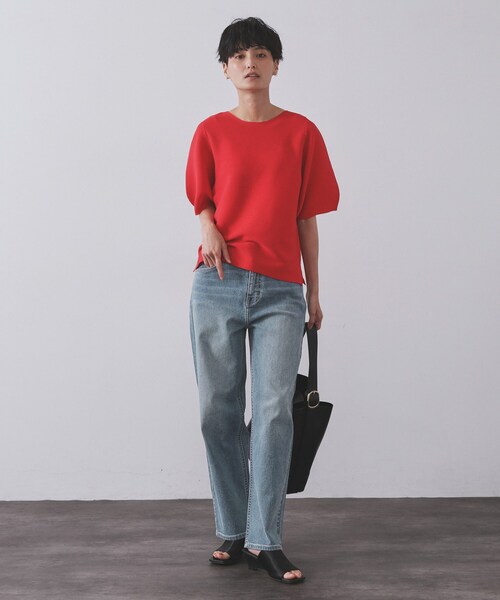 OPAQUE.CLIP（オペークドットクリップ）の「ストレッチストレートデニム【洗濯機洗い可】（デニムパンツ・レディース・スミクロ/ブルー/ネイビー・36/38/40/42）」の20枚目の写真