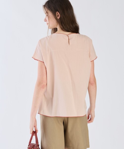 To b. by agnes b.（トゥービーバイアニエスベー）の「コットンローン 半袖 ブラウス（シャツ/ブラウス・レディース・ピンク・38/36/40）」の5枚目の写真