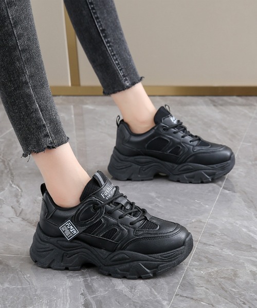 Lace Ladies(レースレディース)の「メッシュ ドッキング 厚底 ダッド スニーカー(スニーカー・レディース・ブラック/アイボリー/ホワイト・22.5cm/23cm/23.5cm/24cm/24.5cm/25cm)」の13枚目の写真