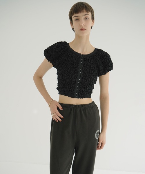 トップス CLANE SHIRRING PUFF TOPS SHIRRING PUFF TOPS（Tシャツ/カットソー）｜CLANE（クラネ）の