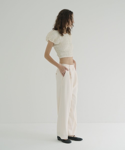 CLANE（クラネ）の「SHIRRING PUFF TOPS（Tシャツ/カットソー・レディース・レッド/アイボリー/ブラック・1/2）」の22枚目の写真