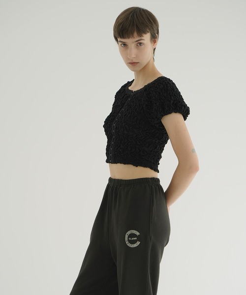 CLANE（クラネ）の「SHIRRING PUFF TOPS（Tシャツ/カットソー・レディース・レッド/アイボリー/ブラック・1/2）」の15枚目の写真