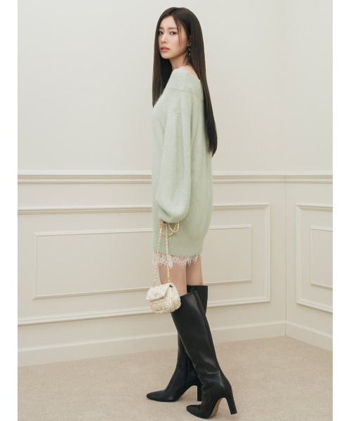 SNIDEL(スナイデル)の「チェーンミニバッグ(ショルダーバッグ・レディース・パープル/アイボリー/ブラック・F)」の10枚目の写真