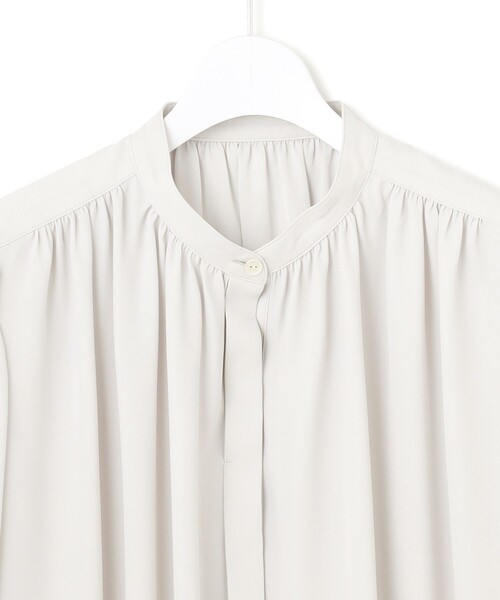 ライトバックサテンアムンゼン ギャザーブラウス（シャツ