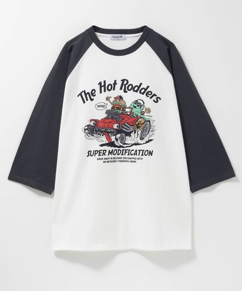 Mac-House(マックハウス)の「フード柄 ラグラン7分袖Tシャツ(Tシャツ/カットソー・メンズ・グリーン/チャコールグレー/ブラック系1/ブラック系2・L/XL/M)」の5枚目の写真