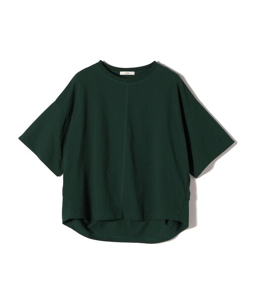 SHIPS（シップス）の「裾タック コクーン ショートスリーブ プルオーバー（Tシャツ/カットソー・レディース・ブラック/ホワイト/ダークグリーン・ONE SIZE）」の7枚目の写真