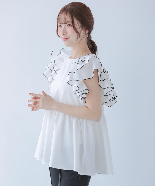 fitmore ラッフルスリーブペプラムブラウス ラッフルスリーブペプラムブラウス（シャツ/ブラウス）｜Fit