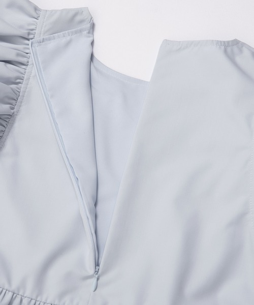 fitmore ラッフルスリーブペプラムブラウス Fit more ブラウス シャツ ラッフルスリーブペプラムブラウス