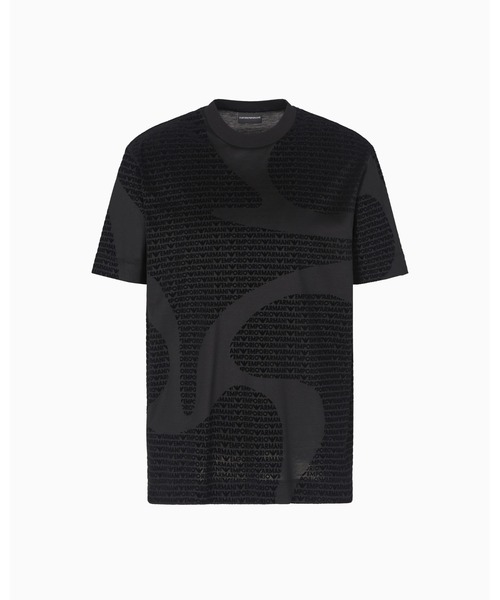 EMPORIO ARMANI(エンポリオアルマーニ)の「【エンポリオ アルマーニ】ASV Tシャツ リヨセル混紡ジャージー オールオーバーフロックロゴ(Tシャツ/カットソー・メンズ・ブラック・X-SMALL/X-LARGE/SMALL/MEDIUM/LARGE)」の2枚目の写真
