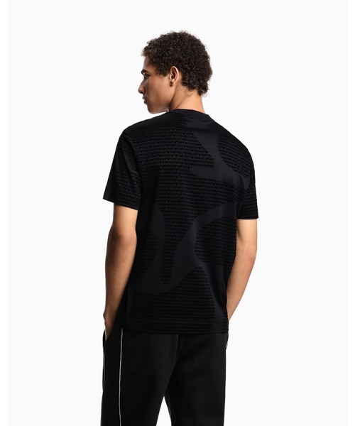 EMPORIO ARMANI(エンポリオアルマーニ)の「【エンポリオ アルマーニ】ASV Tシャツ リヨセル混紡ジャージー オールオーバーフロックロゴ(Tシャツ/カットソー・メンズ・ブラック・X-SMALL/X-LARGE/SMALL/MEDIUM/LARGE)」の3枚目の写真