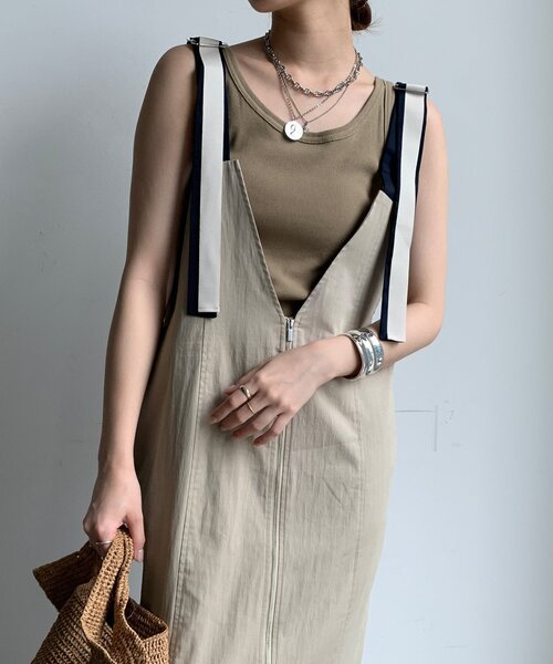 WEB限定】 ジップアップジャンスカ（ワンピース）｜DouDou（ドゥドゥ