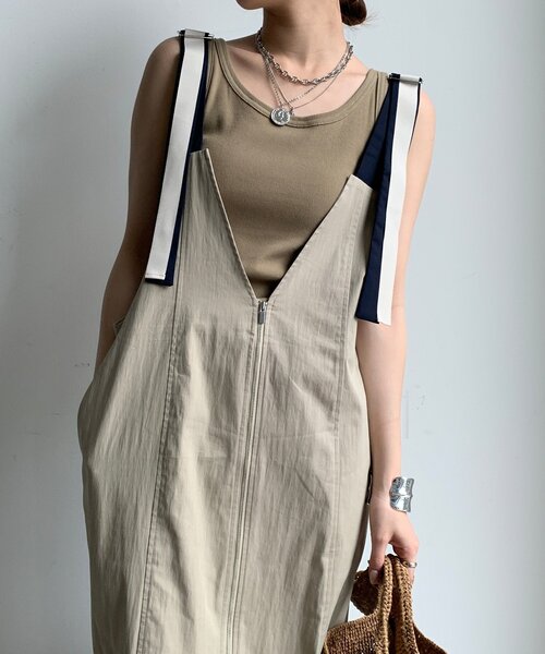 WEB限定】 ジップアップジャンスカ（ワンピース）｜DouDou（ドゥドゥ