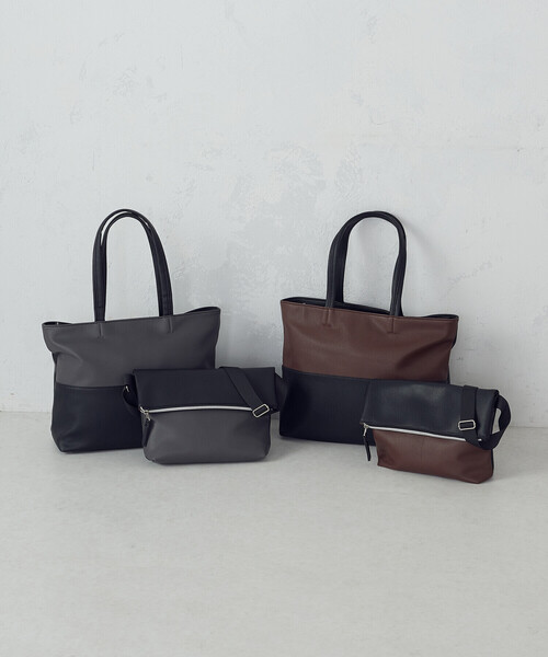 COMME CA ISM(コムサイズム)の「バイカラー ショルダー バッグ(ショルダーバッグ・メンズ・ブラック×グレー/ブラック系その他・FREE)」の16枚目の写真