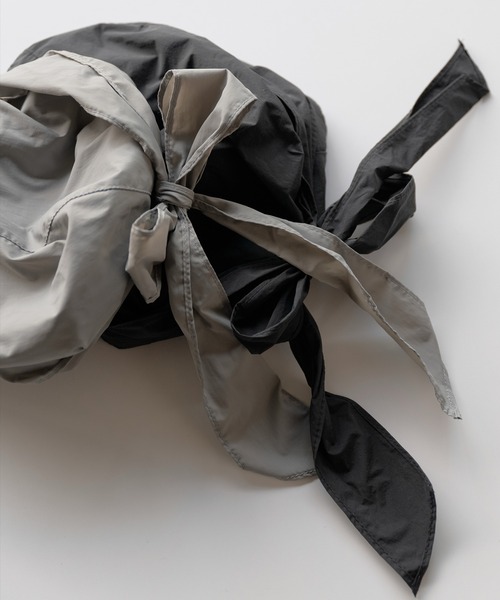 UNE MANSION（ユヌマンション）の「バックリボンナイロンキャスケットハンチングキャップ帽子（キャップ・レディース・ブラック/グレー・ONESIZE）」の13枚目の写真