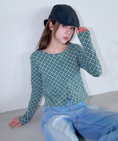 UNE MANSION（ユヌマンション）の「バックリボンナイロンキャスケットハンチングキャップ帽子（キャップ・レディース・ブラック/グレー・ONESIZE）」の20枚目の写真