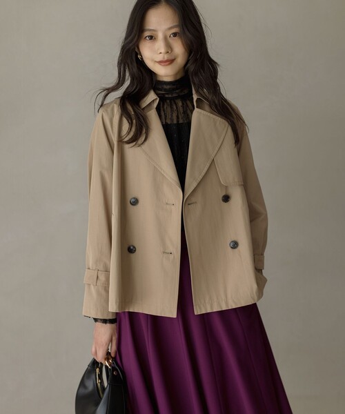 セール】タイプライターショート トレンチコート（トレンチコート