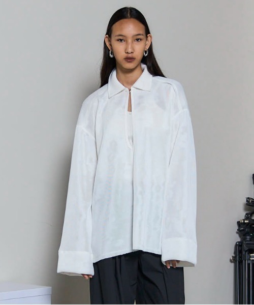 Sheer Mesh Collar Pullover/シアーメッシュカラープルオーバー