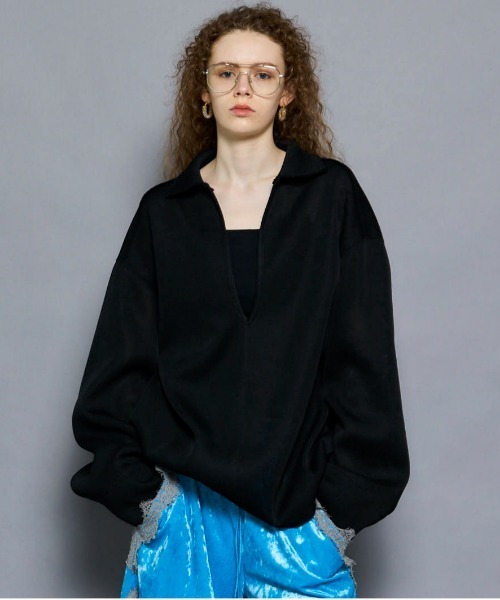 Sheer Mesh Collar Pullover/シアーメッシュカラープルオーバー