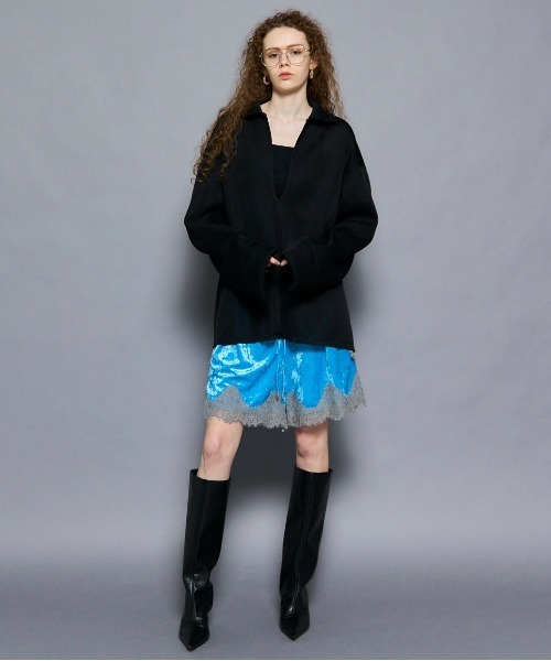 MAISON SPECIAL(メゾンスペシャル)の「Sheer Mesh Collar Pullover/シアーメッシュカラープルオーバー(Tシャツ/カットソー・レディース・イエロー/ブラック/ホワイト・FREE)」の4枚目の写真