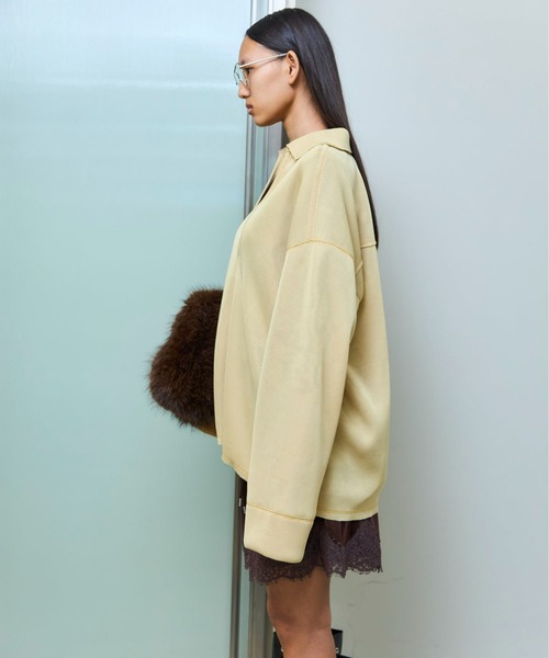 MAISON SPECIAL(メゾンスペシャル)の「Sheer Mesh Collar Pullover/シアーメッシュカラープルオーバー(Tシャツ/カットソー・レディース・イエロー/ブラック/ホワイト・FREE)」の8枚目の写真