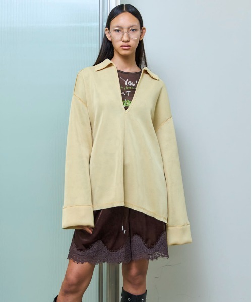 Sheer Mesh Collar Pullover/シアーメッシュカラープルオーバー