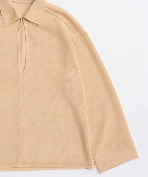 MAISON SPECIAL(メゾンスペシャル)の「Sheer Mesh Collar Pullover/シアーメッシュカラープルオーバー(Tシャツ/カットソー・レディース・イエロー/ブラック/ホワイト・FREE)」の13枚目の写真
