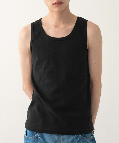 WEGO(ウィゴー)の「WEGO/リブタンクトップ(タンクトップ・メンズ・ホワイト/ブラック・LARGE/MEDIUM)」の2枚目の写真