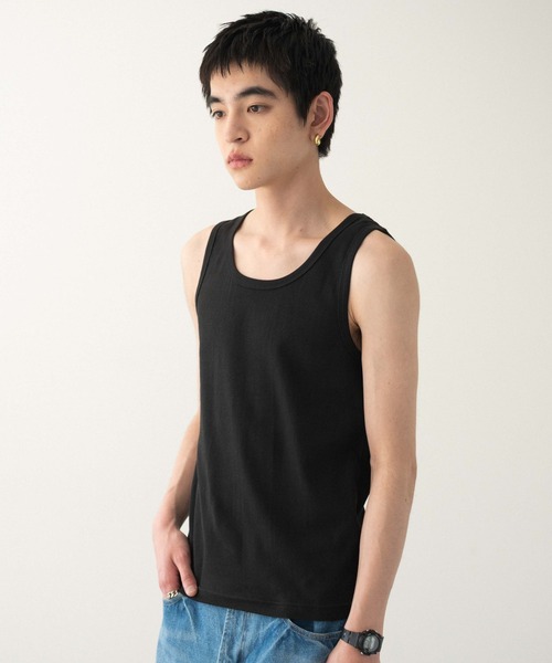 WEGO(ウィゴー)の「WEGO/リブタンクトップ(タンクトップ・メンズ・ホワイト/ブラック・LARGE/MEDIUM)」の5枚目の写真