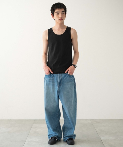 WEGO(ウィゴー)の「WEGO/リブタンクトップ(タンクトップ・メンズ・ホワイト/ブラック・LARGE/MEDIUM)」の6枚目の写真