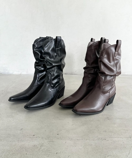 Bamm(バム)の「ミッドウエスタンブーツ(ブーツ・レディース・ブラック/ブラウン・23.5cm/24.5cm)」の20枚目の写真